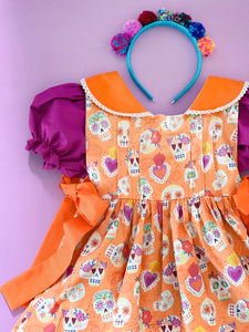 Vestido Dia Muertos/Naranja Modelo 1951