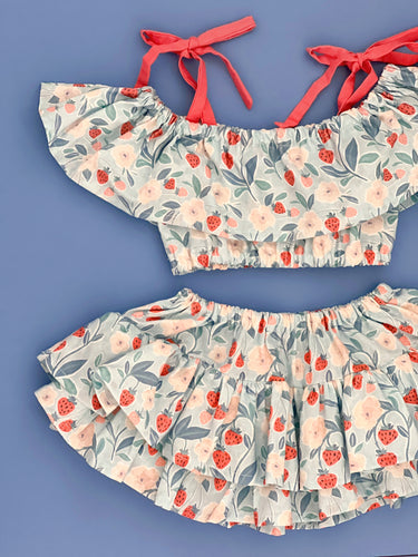 Crop Top y Falda Fresas Mod 1974