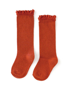 Socks with lace Color Persimmon