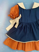 Load image in gallery viewer, Terracotta/Blue Dress Model 1951