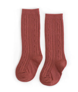 Color Rust Knit Knee High Socks