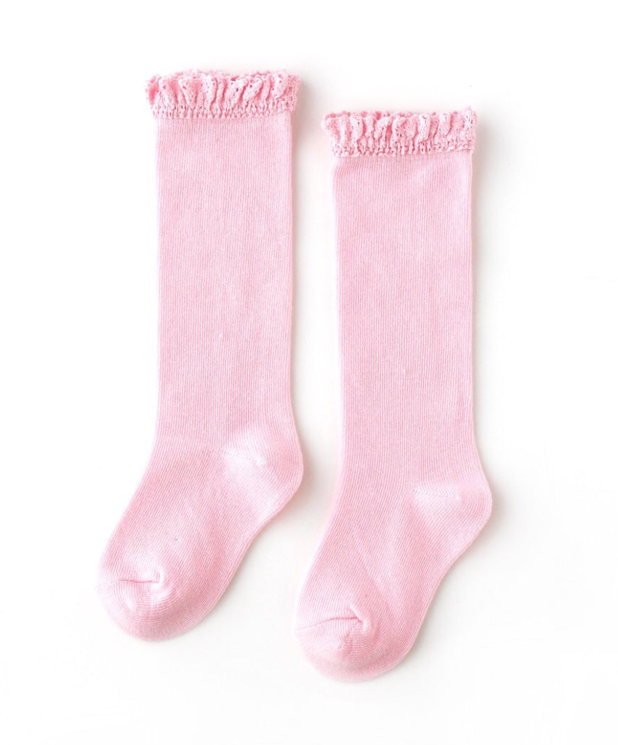Lace knee high socks Color Cotton Candy
