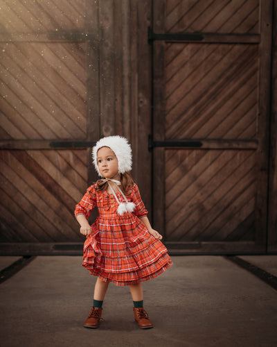 Vestido Modelo 1972 Cuadros Rojos