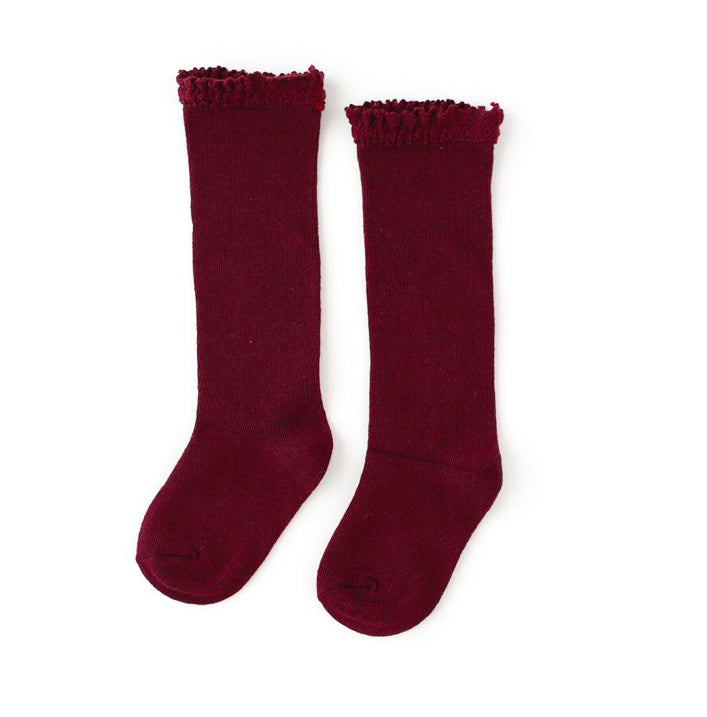 Socks with lace Color Wine