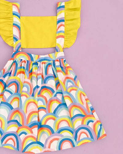 1940's Mod Rainbow/Yellow Dress