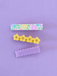 Set Clips Lilac and Yellow Colors
