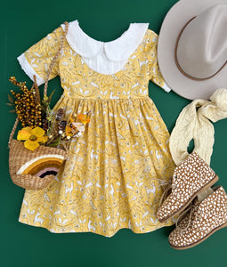 Mustard Forest Dress Model 1947