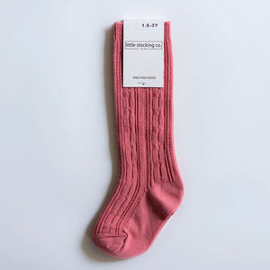 Pink/mamey woven high socks